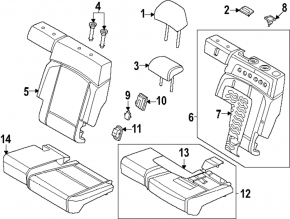 Rear seats, 2nd row, Hyundai Santa Fe 24-26, gray leather
