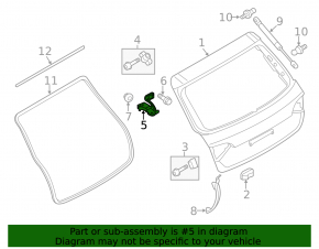 Right tailgate hinge for Audi Q5 8R 09-17