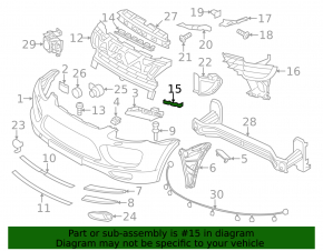 Front bumper mounting bracket left Porsche Cayenne 958 11-14