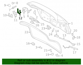 Left tailgate hinge trim Porsche Cayenne 958 11-17