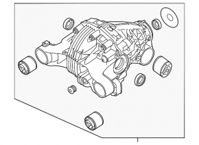 Rear differential gearbox Porsche Panamera 10-16 AWD 64k, 2 silents are torn, 1 silent is cracked