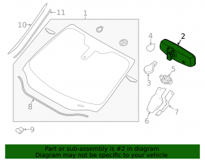 Ford C-max MK2 13-18 black auto-dimming interior mirror