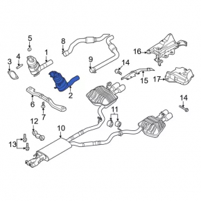 Catalytic converter left Ford Explorer 22-24 3.0T