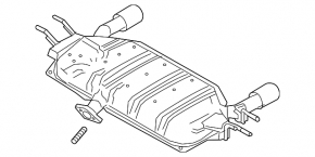 Muffler rear part with barrel Mazda CX-30 20-21 2.5 FWD