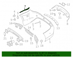 Rear bumper mount upper left Mercedes CLA 14-19 usa