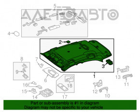 Ceiling trim Mercedes GLA 15-20 without sunroof beige