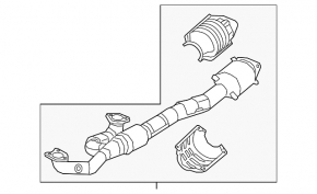 Receiving pipe with catalytic converter Acura MDX 17-20 rest