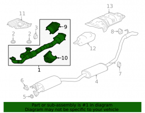Receiving pipe with catalytic converter Acura MDX 17-20 rest