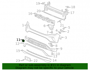 Front bumper tow hook cap upper VW Atlas 21-23 structure