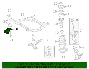 Front subframe burr rear left Toyota Sienna 11-20 AWD