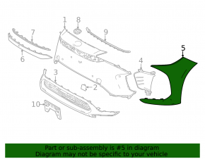 Front bumper bare left fang Toyota bZ4X 22-26