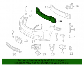 Lexus Hs250h 10-12 Front Bumper Absorber