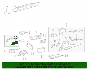 Left dashboard cover for Toyota Prius 50 16-18 black, type 2
