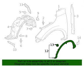 Front Left Fender Arch Cover Nissan Rogue Sport 17-19 Structure