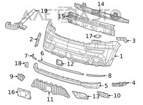 Front bumper trim panel for lower left Jeep Grand Cherokee WK2 17-22