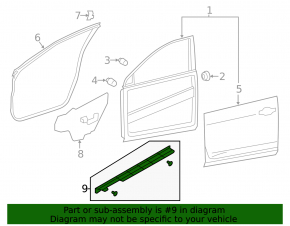 Door seal lower front left Nissan Rogue Sport 17-22