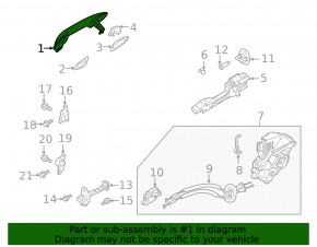 Door handle outer rear left Kia Forte 19-24 4d