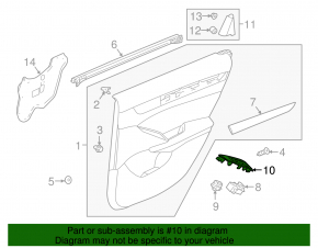 Rear right window lifter control trim Honda Accord 18-22 black