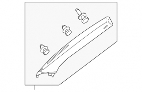 Honda CRZ 11-12 front pillar trim, right, gray