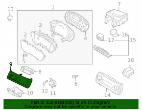Front panel trim lower left Hyundai Santa FE 19-23 black