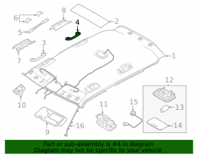 Ceiling handle rear left Hyundai Sonata 20-23 dark gray