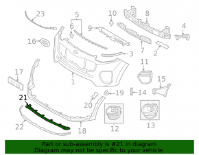 Front bumper center trim Kia Sportage 20-22 silver