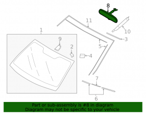 Subaru Outback 15-18 interior mirror, black, with control