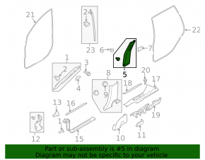 Left Subaru B9 Tribeca Center Pillar Upper Belt Trim, Beige