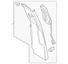 Center pillar trim belt left Porsche Cayenne 958 11-14 alcantine black