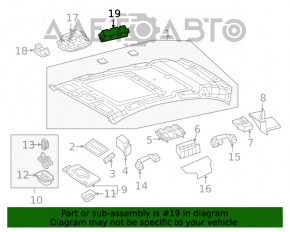 Ceiling light rear left Mercedes GLC 16-22 without panorama, beige