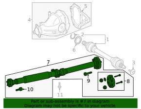 Rear propeller shaft Mercedes W167 GLE 350 20-23 2.0T RWD