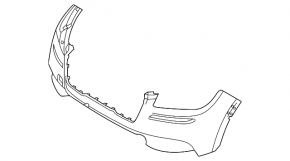 Bare front bumper for a Lincoln Corsair 20-22, without a tow hook, for automatic parking, for 6 parking sensors, black, worn, paint peeling, non-factory holes