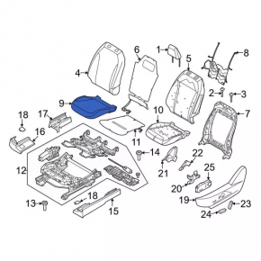 Rear row of seats 2 row Ford Mustang Mach-E 21-23 without airbag, gray leather