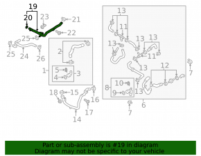 Cooling pipe VW Passat b7 12-14 USA 2.0 TDI