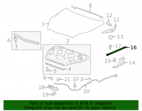 Chevrolet Equinox 10-17 Hood Shock Rusty