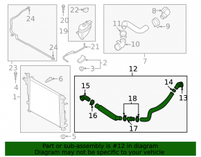 Lower cooling hose Hyundai Santa FE 21-23 2.5T