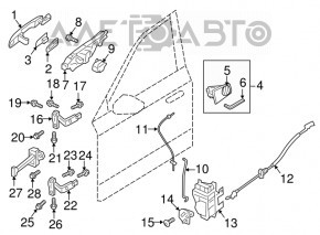 Upper front left door hinge Volvo C40 22-24