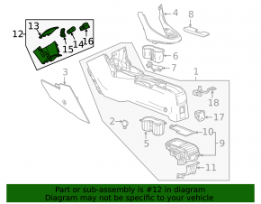 Buick Encore 17-22 Black Center Console Pocket Box