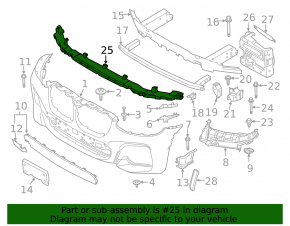 Front Bumper Absorber BMW X3 G01 18-21 m sport