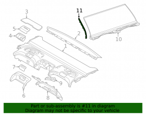 Trunk curtain guide left BMW 7 G11 G12 16-22 black used