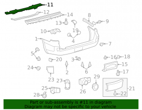Rear bumper absorber for Lexus LX570 08-11 pre-restyling