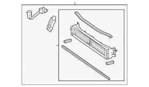 Radiator deflector blind assembly for Toyota Crown 23-26 2.5, with motor