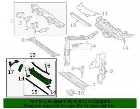 Radiator deflector blind assembly for Toyota Crown 23-26 2.5, with motor