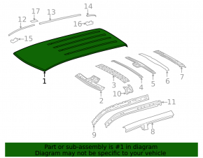 Metal roof for Toyota Highlander 2008-2013 without sunroof