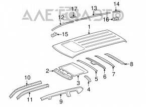 Metal roof for Toyota Highlander 2008-2013 without sunroof