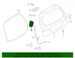 Inner left trunk opening trim for Subaru Forester 25-26