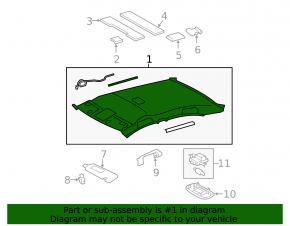 Ceiling trim Toyota Camry v40 10-11 beige, under the sunroof