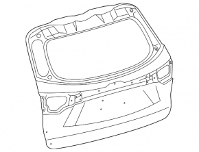 The bare tailgate with glass for a 2014-19 Toyota Highlander.