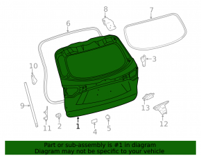 Naked tailgate Toyota Highlander 14-19
