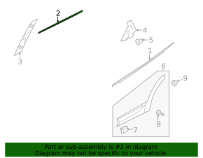 Door molding upper rear right Hyundai Santa FE 19-19